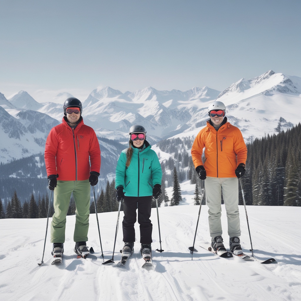 Family album photo - Skiing adventure